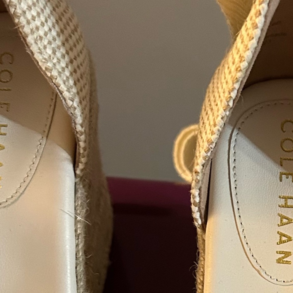 Cole Haan Cloudfeel Hampton Wedge Jute Heel Leather Sandals - Picture 15 of 16